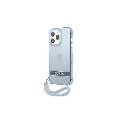 Guess GUHCP13LHTSGSB keménytok iPhone 13 Pro és iPhone 13 6,1" készülékhez Translucent Stap, kék