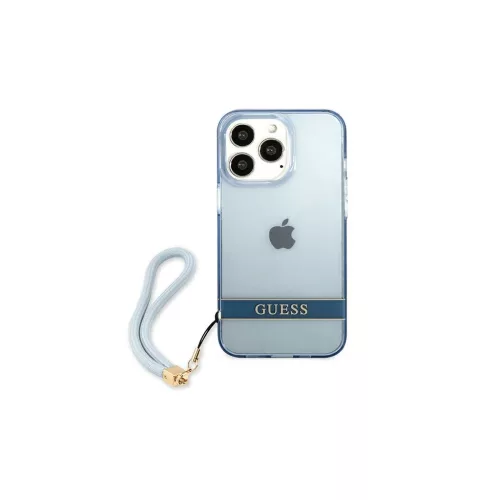 Guess GUHCP13LHTSGSB keménytok iPhone 13 Pro és iPhone 13 6,1" készülékhez Translucent Stap, kék