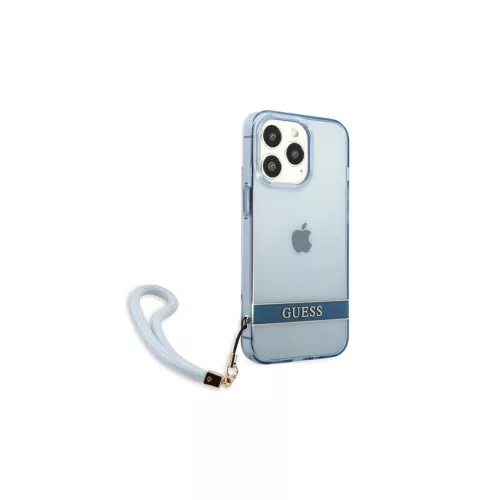 Guess GUHCP13LHTSGSB keménytok iPhone 13 Pro és iPhone 13 6,1" készülékhez Translucent Stap, kék