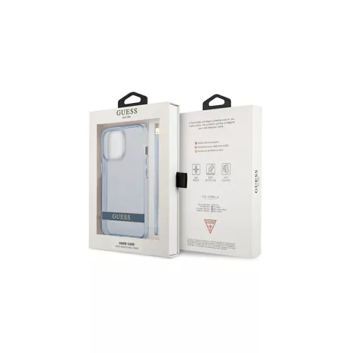 Guess GUHCP13LHTSGSB keménytok iPhone 13 Pro és iPhone 13 6,1" készülékhez Translucent Stap, kék