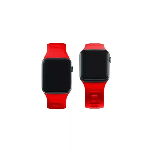3MK szilikon óraszíj Apple Watch 38/40/41mm készülékhez, piros