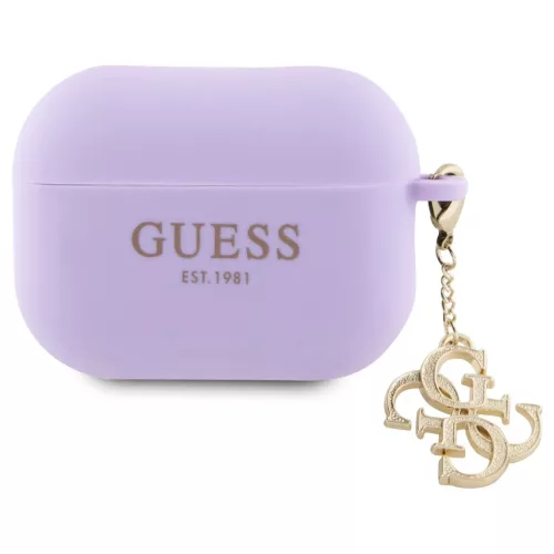 Guess GUAP2LECG4U AirPods Pro 2 (2022/2023) tok AirPods Pro 2 készülékhez Liquid Silicone Glitter Triangle C lila