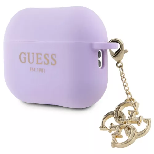 Guess GUAP2LECG4U AirPods Pro 2 (2022/2023) tok AirPods Pro 2 készülékhez Liquid Silicone Glitter Triangle C lila