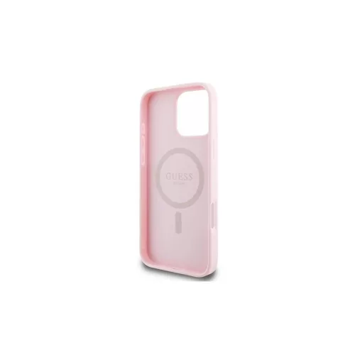 Guess GUHMP15XPGHSMMP iPhone 15 Pro Max 6.7" készülékhez keménytok Grained Ring MagSafe rózsaszín