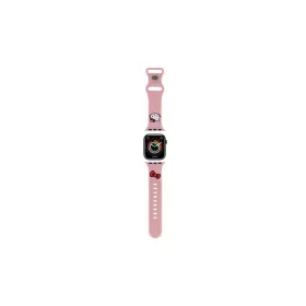   Hello Kitty óraszíj HKAWMSCHBLP Apple Watch 38/40/41mm készülékhez, Silicone Kitty Head, rózsaszín