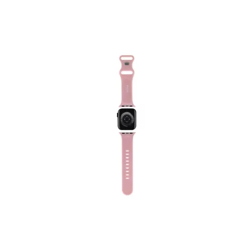 Hello Kitty óraszíj HKAWMSCHBLP Apple Watch 38/40/41mm készülékhez, Silicone Kitty Head, rózsaszín