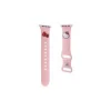 Hello Kitty óraszíj HKAWMSCHBLP Apple Watch 38/40/41mm készülékhez, Silicone Kitty Head, rózsaszín