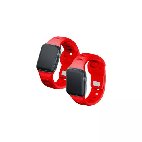 3MK szilikon óracsíj Apple Watch 42/44/45/49mm készülékhez piros