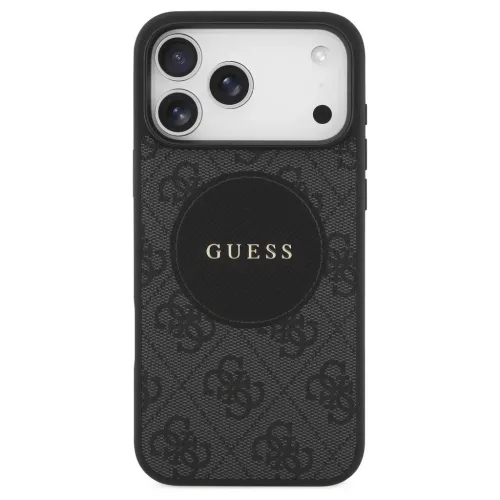 Guess 4G Circle Classic Logo MagSafe tok iPhone 17 Pro Max készülékhez fekete