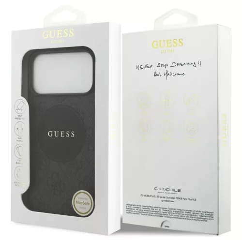 Guess 4G Circle Classic Logo MagSafe tok iPhone 17 Pro Max készülékhez fekete
