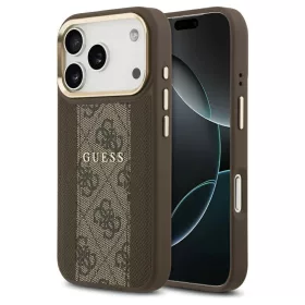   Guess 4G Stripe MagSafe tok iPhone 17 Pro készülékhez barna