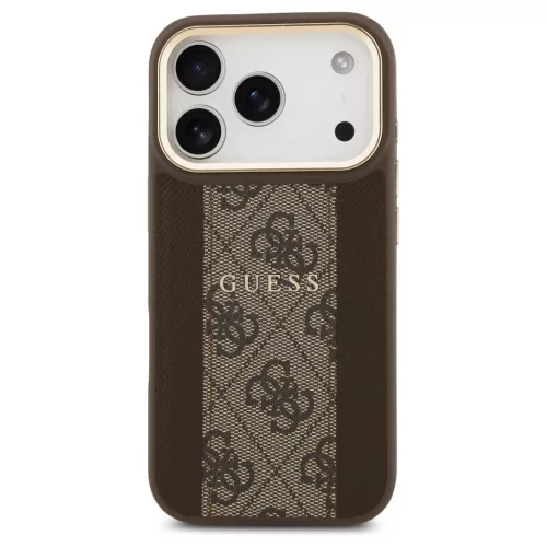Guess 4G Stripe MagSafe tok iPhone 17 Pro készülékhez barna