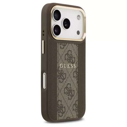 Guess 4G Stripe MagSafe tok iPhone 17 Pro készülékhez barna