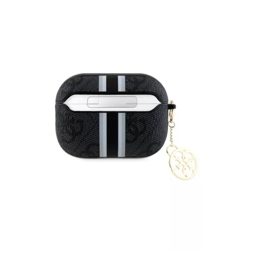 Guess GUAP2P4RPSK AirPods Pro 2 (2022/2023) készülékhez tok 4G Printed Stripes Charm fekete
