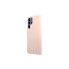 Guess GUHCS23LLSLMGPP S23 Ultra S918 készülékhez kemény tok Silicone Script Metal Logo rózsaszín