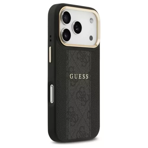 Guess 4G Stripe MagSafe tok iPhone 17 Pro készülékhez fekete
