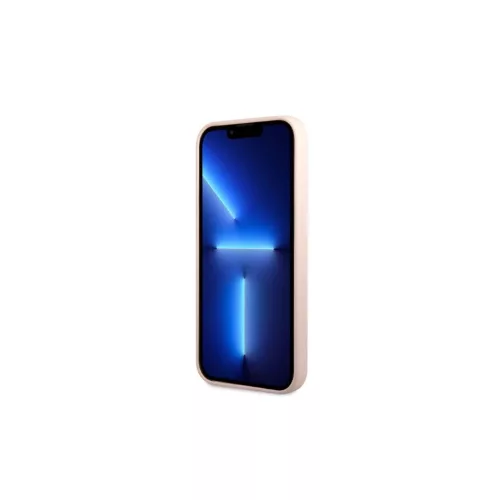 Guess GUHMP13MSBPLP iPhone 13/14/15 készülékhez 6.1" kemény tok Silicone Logo Plate MagSafe rózsaszín