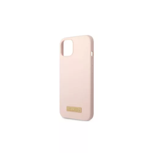Guess GUHMP13MSBPLP iPhone 13/14/15 készülékhez 6.1" kemény tok Silicone Logo Plate MagSafe rózsaszín