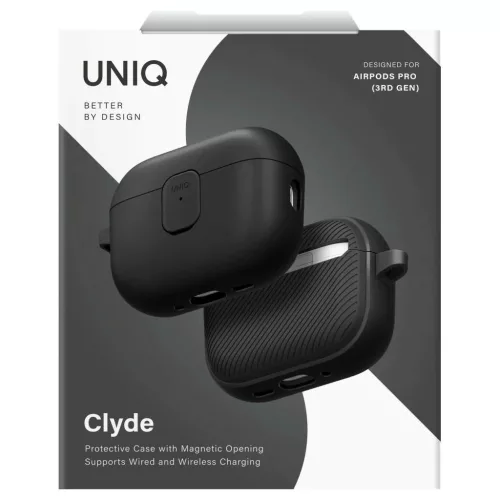UNIQ Clyde tok AirPods Pro 3 gen készülékhez fekete-szürke