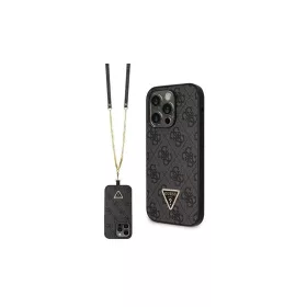   Guess GUHCP14LP4TDSCPK iPhone 14 Pro 6.1” készülékhez Crossbody 4G Metal Logo kemény tok fekete