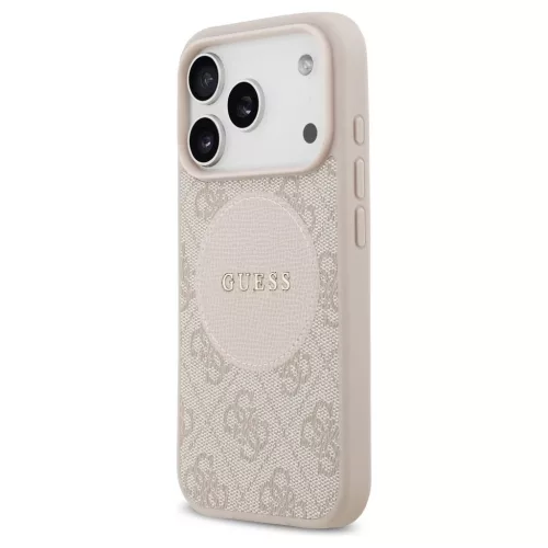 Guess 4G Circle Classic Logo MagSafe tok iPhone 17 Pro készülékhez rózsaszín