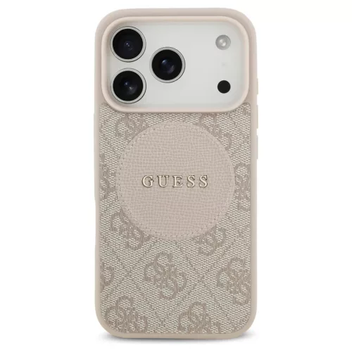 Guess 4G Circle Classic Logo MagSafe tok iPhone 17 Pro készülékhez rózsaszín