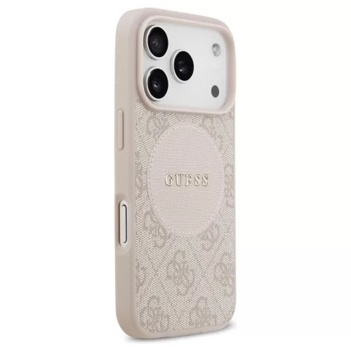 Guess 4G Circle Classic Logo MagSafe tok iPhone 17 Pro készülékhez rózsaszín