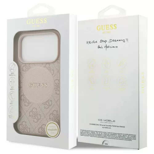 Guess 4G Circle Classic Logo MagSafe tok iPhone 17 Pro készülékhez rózsaszín