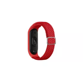 Beline Mi Band 7/6/5 készülékhez Textile szíjpánt piros