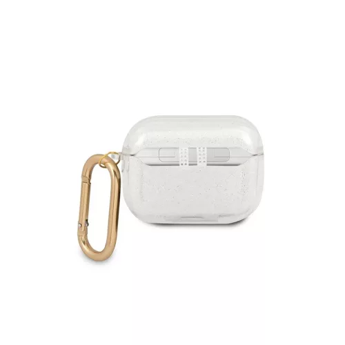 Guess GUAPUCG4GT AirPods Pro tok készülékhez Transparent Glitter Collection