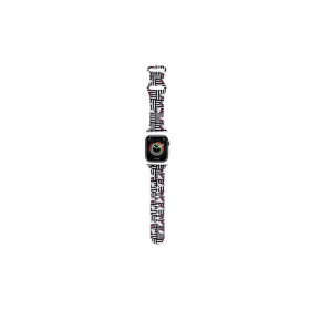   Hello Kitty szíj HKAWMSDIESK Apple Watch 38/40/41mm készülékhez Silicone Heads & Stripes fekete