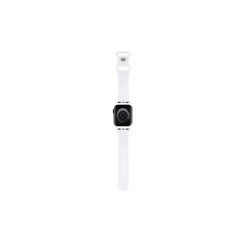 Hello Kitty szíj HKAWMSDIESK Apple Watch 38/40/41mm készülékhez Silicone Heads & Stripes fekete