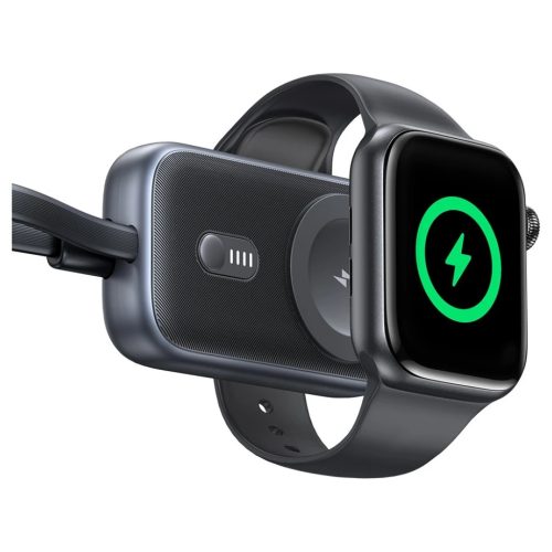 Induktív töltő Apple Watch készülékhez – Usams CD245 2-in-1, 1200mAh powerbank + USB-C kábel tarnish