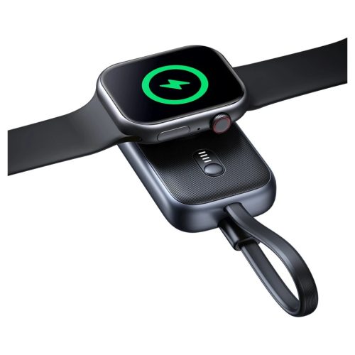 Induktív töltő Apple Watch készülékhez – Usams CD245 2-in-1, 1200mAh powerbank + USB-C kábel tarnish