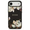 Guess Grained Flowers Classic Logo MagSafe tok iPhone Air készülékhez fekete