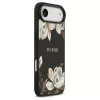Guess Grained Flowers Classic Logo MagSafe tok iPhone Air készülékhez fekete