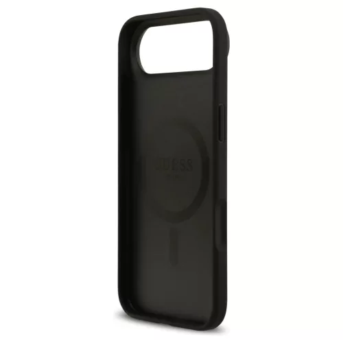 Guess Grained Flowers Classic Logo MagSafe tok iPhone Air készülékhez fekete