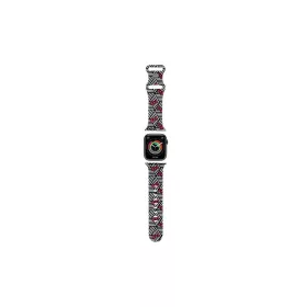  Hello Kitty szíj HKAWMSDIEZK Apple Watch 38/40/41mm készülékhez Silicone Bows & Stripes fekete