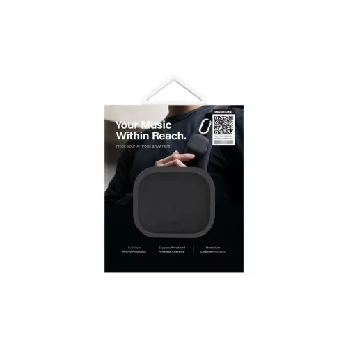UNIQ tok Nexo AirPods 4 készülékhez + silikon fülhorgok fekete