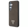 Guess Grained Hot Stamp Peony Pattern Triangle Logo MagSafe tok Samsung Galaxy S25 készülékhez barna