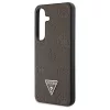 Guess Grained Hot Stamp Peony Pattern Triangle Logo MagSafe tok Samsung Galaxy S25 készülékhez barna