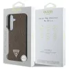 Guess Grained Hot Stamp Peony Pattern Triangle Logo MagSafe tok Samsung Galaxy S25 készülékhez barna