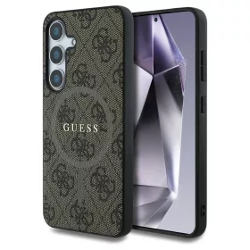   Guess Leather 4G Colored Ring Classic Logo MagSafe Samsung Galaxy S25 Plus készülékhez tok barna