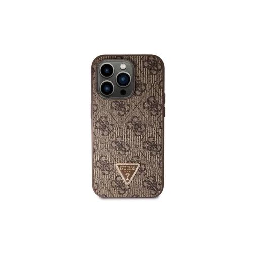 Guess GUHCP14LP4TDSCPW iPhone 14 Pro 6.1" készülékhez kemény tok Crossbody 4G Metal Logo barna