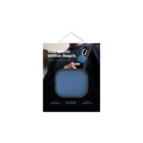 UNIQ tok Nexo AirPods 4 készülékhez + Ear Hooks Silicone, pacifik kék