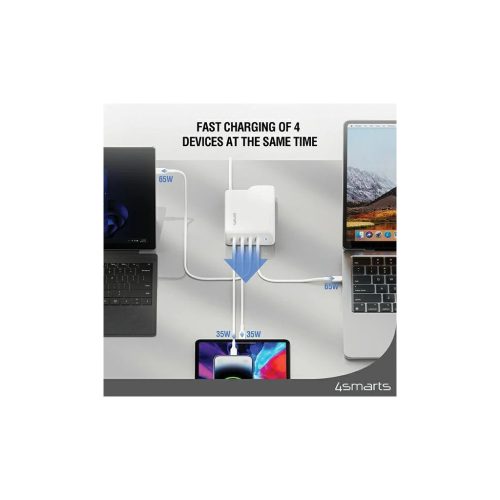4smarts töltő 200W GaN FlexPro 4xUSB-C 544200 fehér