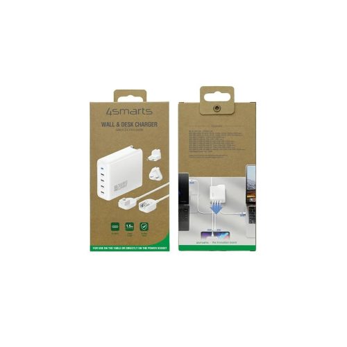 4smarts töltő 200W GaN FlexPro 4xUSB-C 544200 fehér