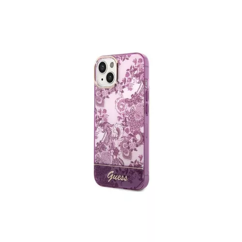 Guess GUHCP14MHGPLHF iPhone 14 Plus / 15 Plus 6.7" készülékhez kemény tok Porcelain Collection fucsia