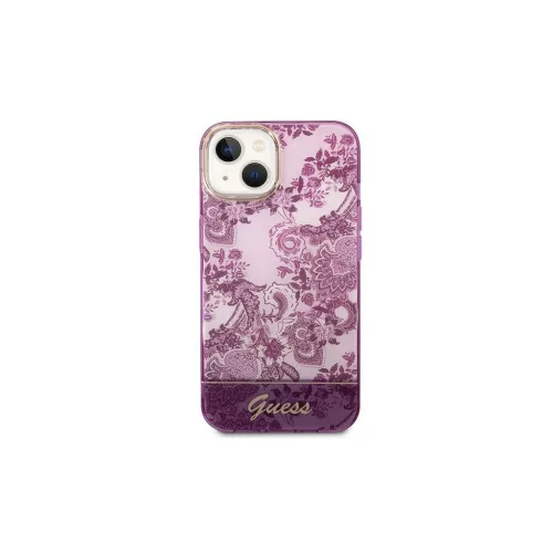 Guess GUHCP14MHGPLHF iPhone 14 Plus / 15 Plus 6.7" készülékhez kemény tok Porcelain Collection fucsia