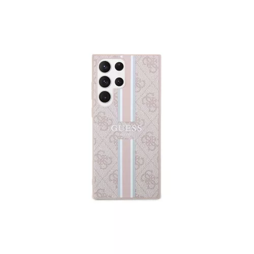 Guess GUHCS23LP4RPSP S23 Ultra készülékhez S918 kemény tok 4G Printed Stripe rózsaszín